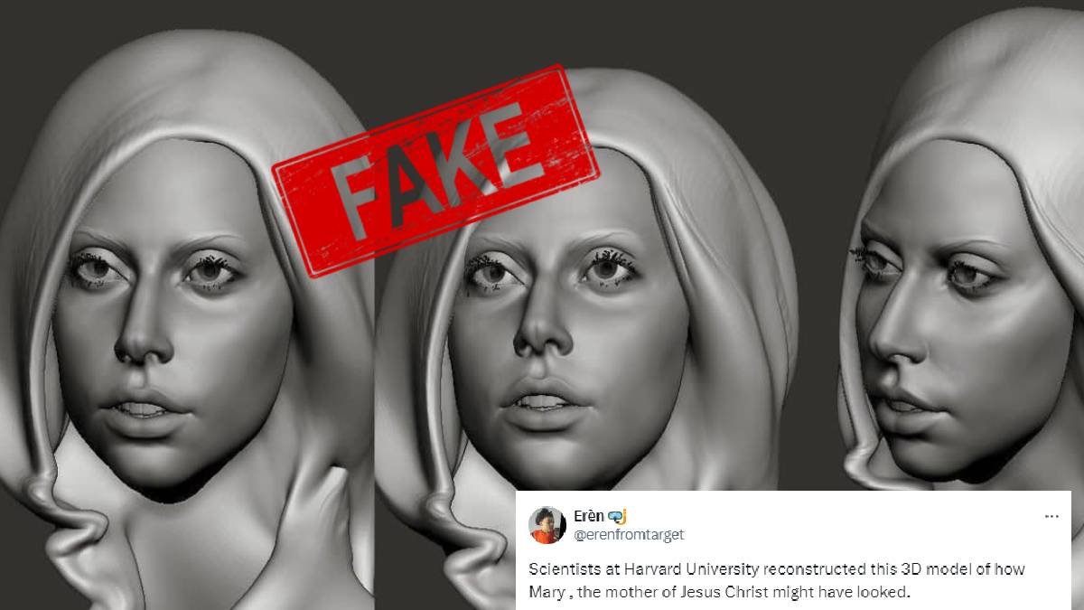 Picture being shared on social media claiming to be a recreation of Mother Mary's image