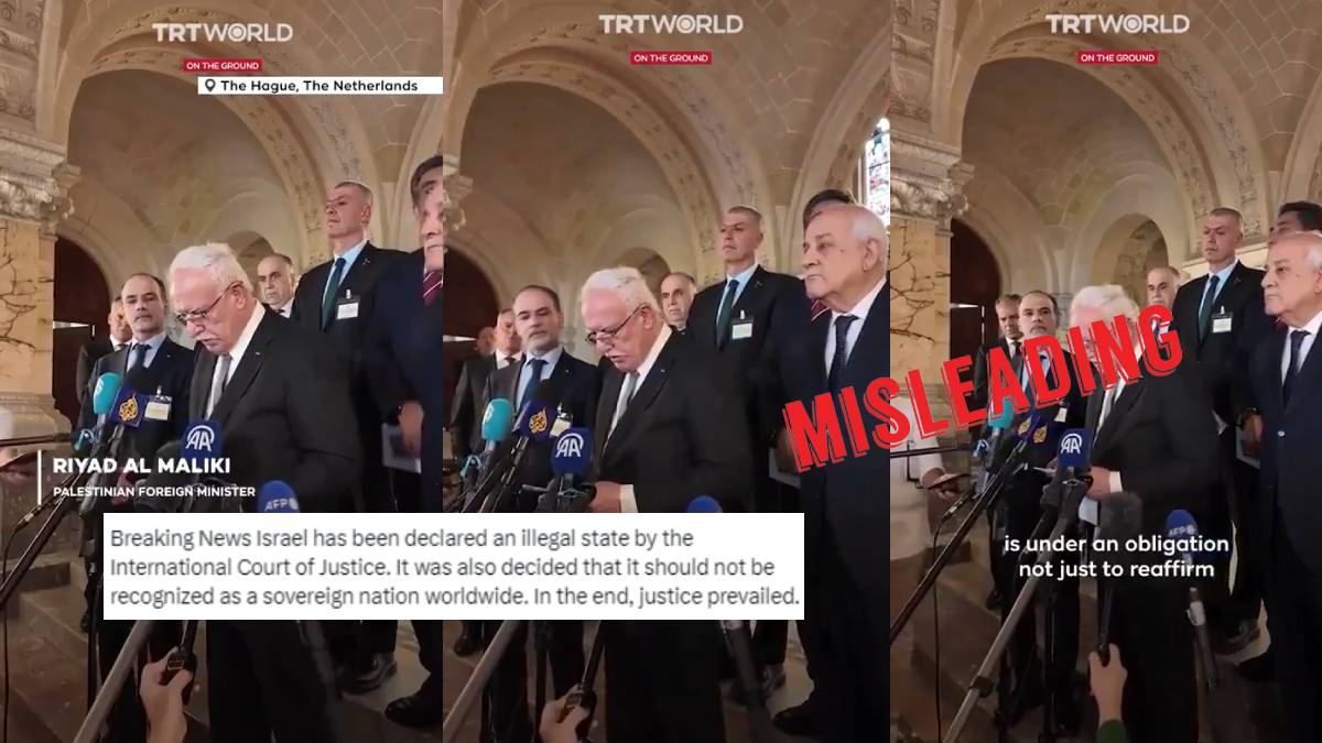 False claim about Israel